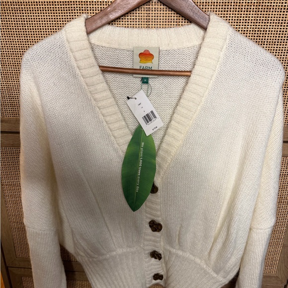 NWT FARM Rio✨Bubble Cardigan w/ Gold Buttons✨ - Picture 6 of 13